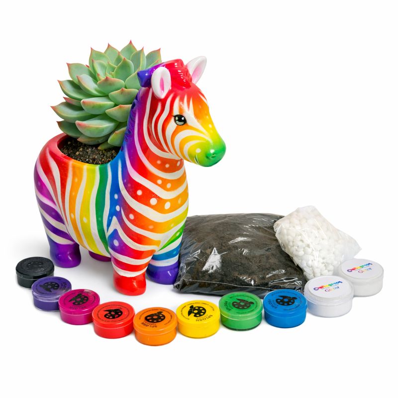 Ceramic Zebra Planter Craftikit
