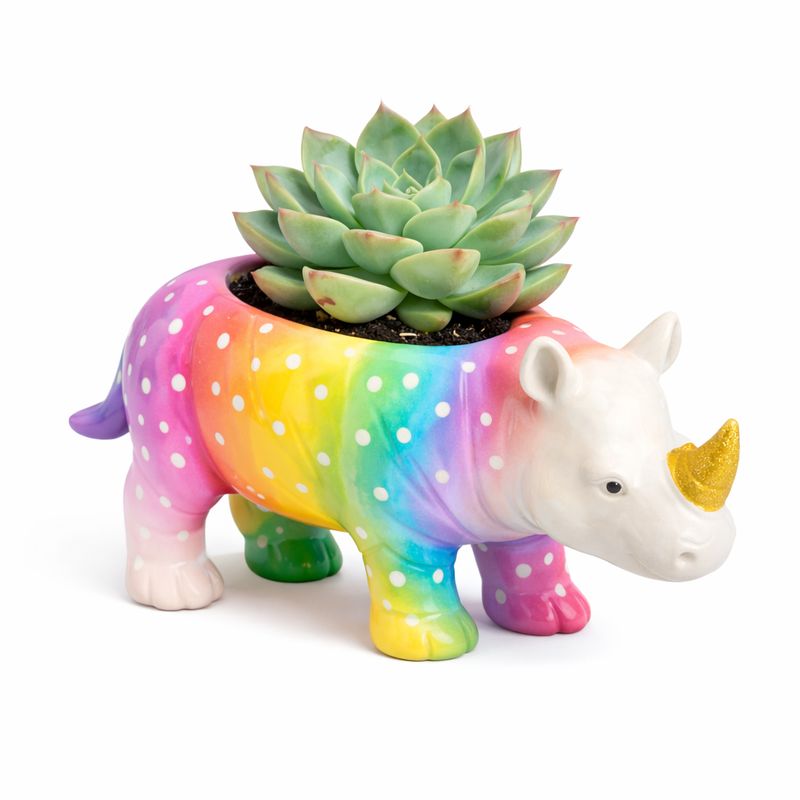 Ceramic Rhino Planter Craftikit