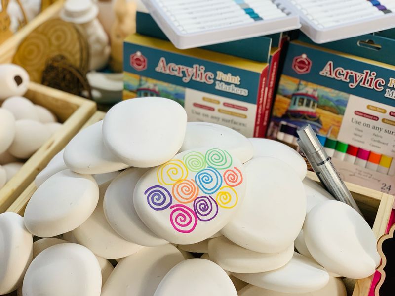 White Casted Pebbles