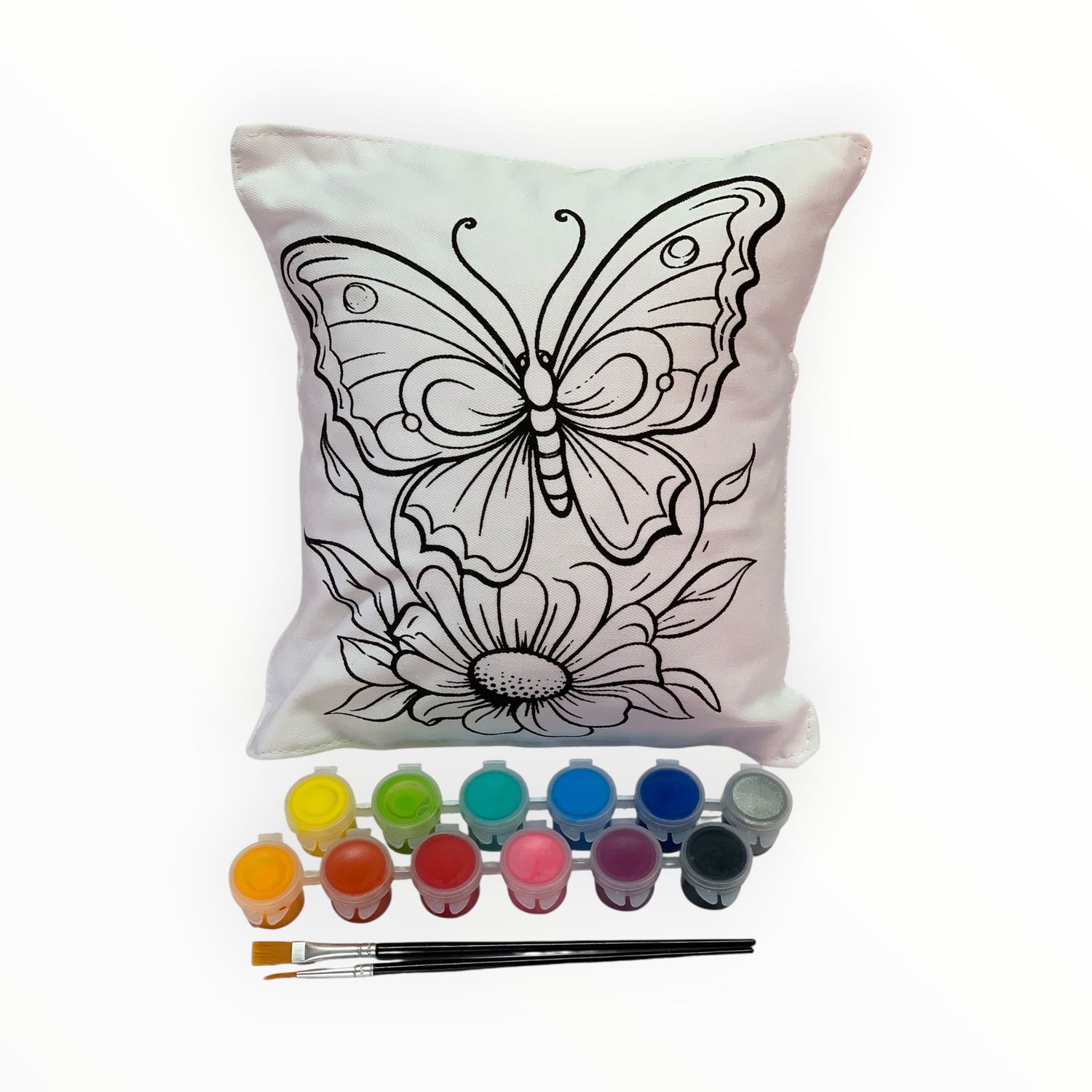 Butterfly Flowers Pillow Kit - Brite