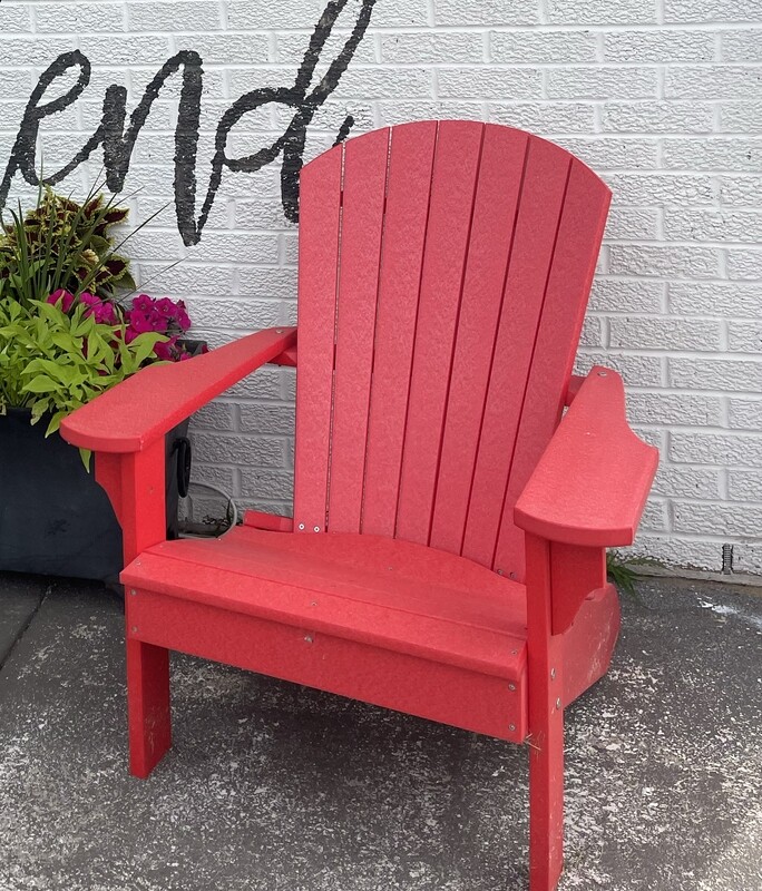 Adirondack Chair Red- USE CODE &quot;POLY20&quot; for 20% off in stock furniture