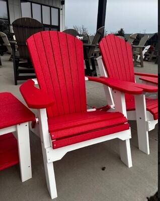 Adirondack Deluxe Folding Chair Red + White