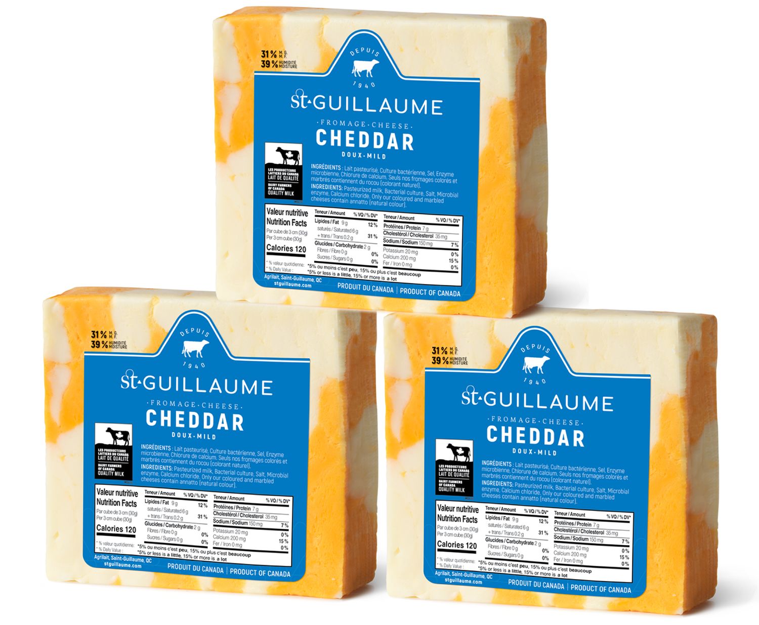 CHEDDAR MARBRÉ (12 BLOCS X 275G) - FROID - CAISSE ENTIÈRE CHEDDAR MARBRÉ (12 BLOCS X 275G) - FROID - CAISSE ENTIÈRE