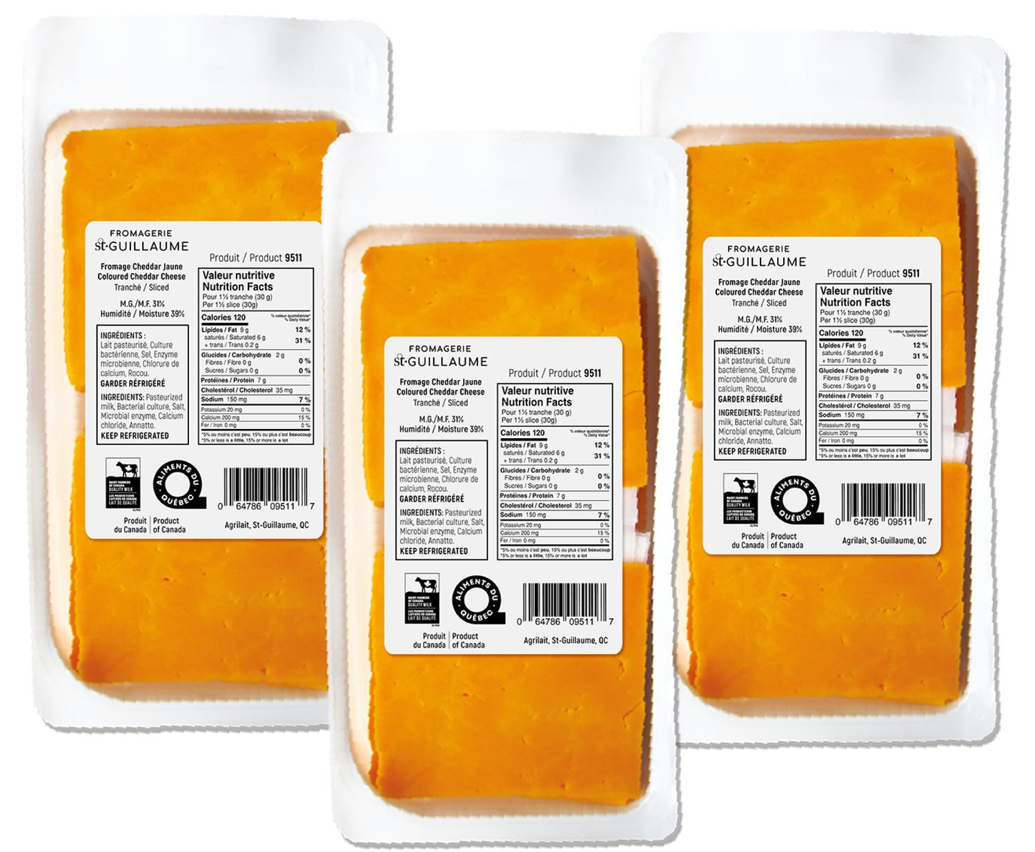 CHEDDAR JAUNE TRANCHÉ (4 X 500G) - CAISSE ENTIÈRE