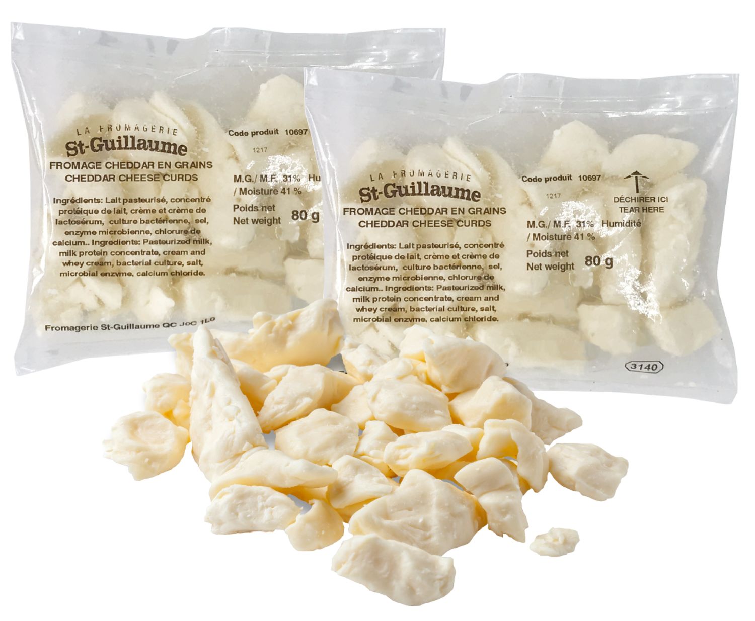 CHEDDAR EN GRAINS (50 X 80G) – CAISSE ENTIÈRE, Votre choix?: Aucun extra