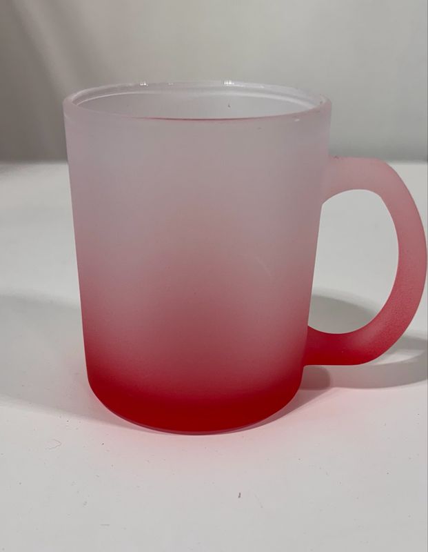 Taza de vidrio esmerilada color degradado 