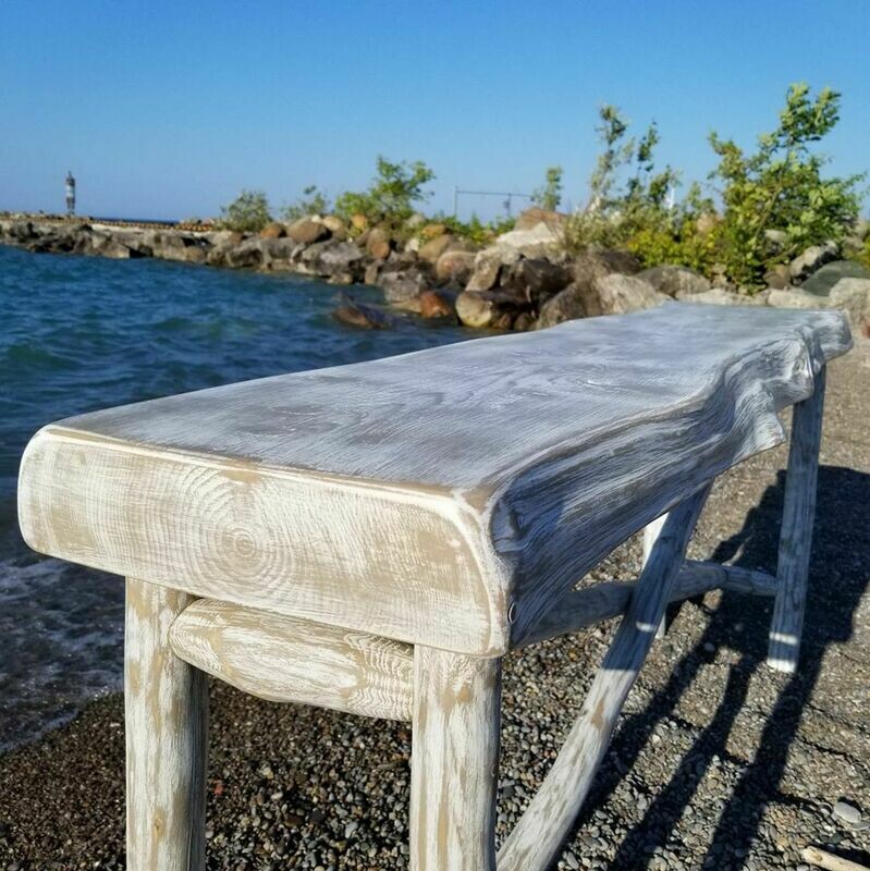 SOLD!! SPRING SALE! Live Edge and Limb X Base Sofa/Entry Table