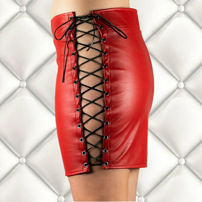 Peek-a-boo Leather Skirt