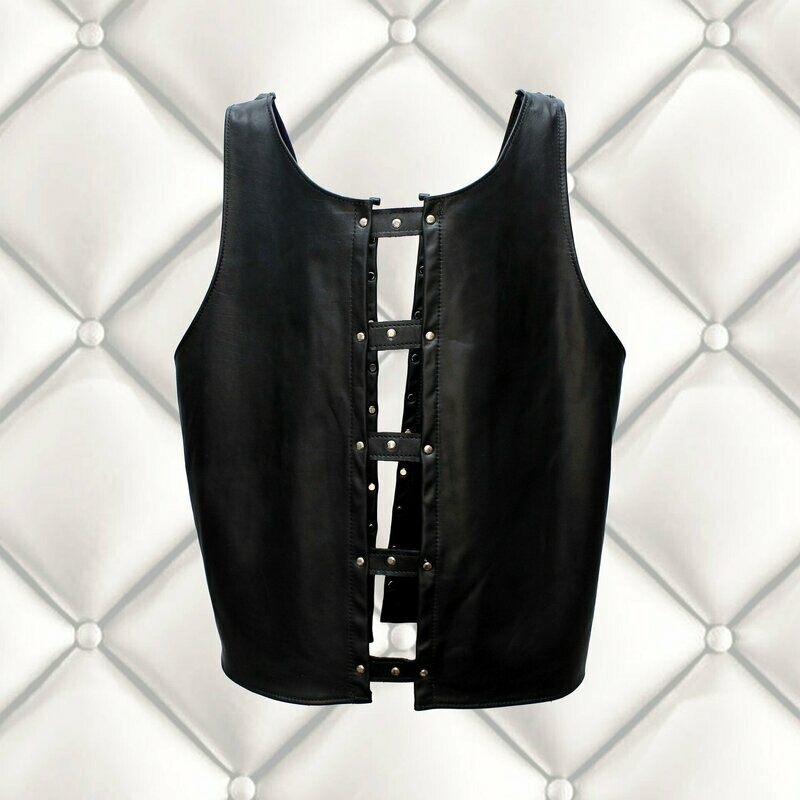 Ebony Leather Waistcoat