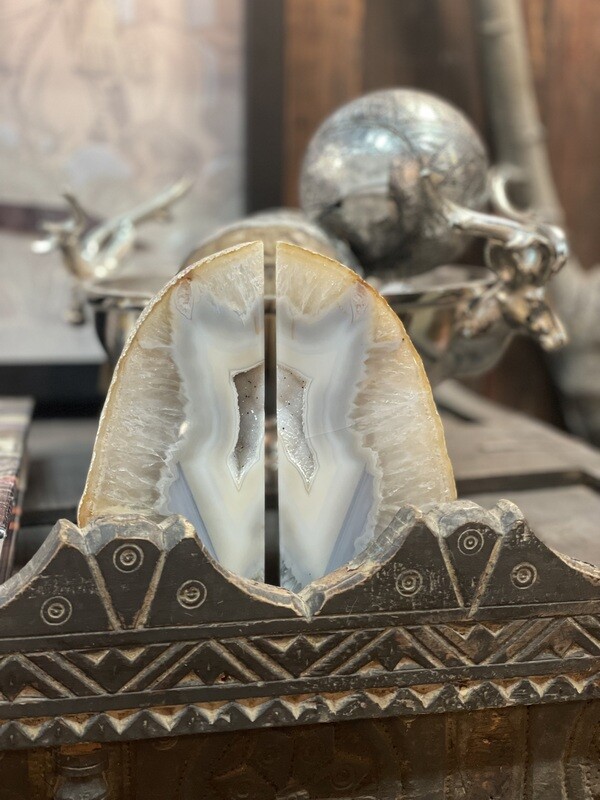 Blue Ocean Lg Agate Bookend