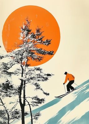 LB Art Skiing in Japan 30 x 42