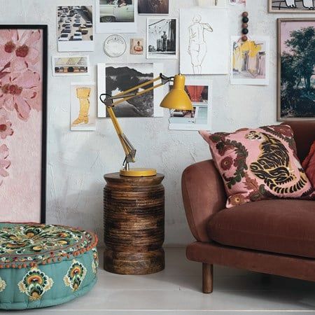 C O Metal Yellow Table Lamp