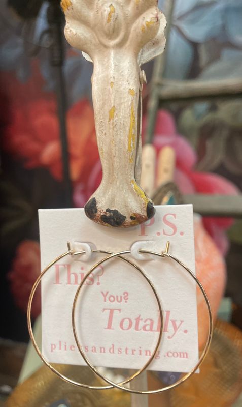 Pliers &amp; String Round Facet Hoops
