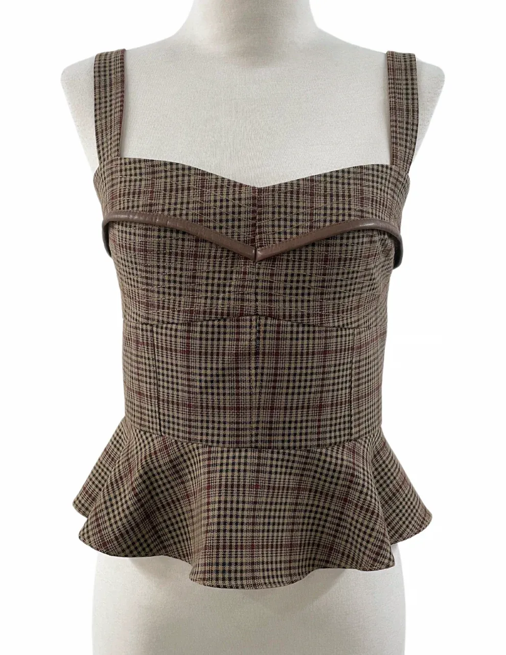 Reset Plaid Peplum Top