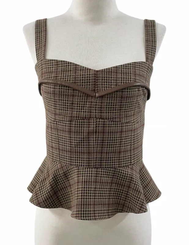 Reset Plaid Peplum Top