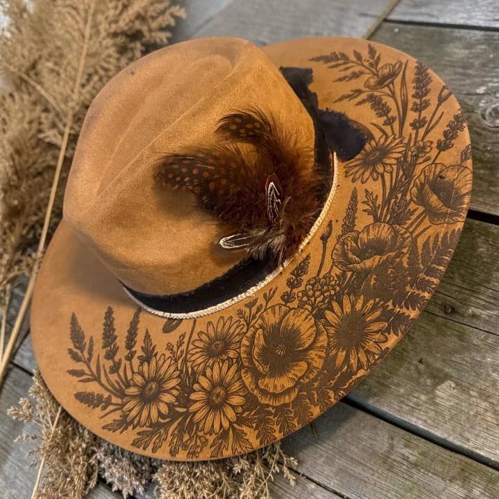 Coastal Cactus Western Suede Wildflower Hat