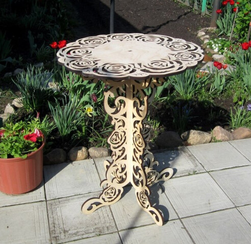 Garten Tisch "Elegance" Maße 485x386x6mm Acrylglas oder Holz
