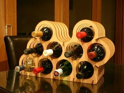 Wine Rack "Asymetrical" für bis zu 10 Flaschen, Maße 515x310x200 mm