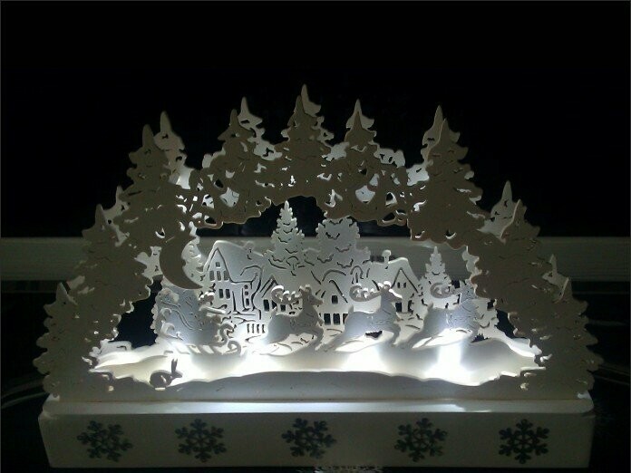 Schwibbogen, Weihnachtsleuchte, Weihnachtslampe "Snow-Flake"