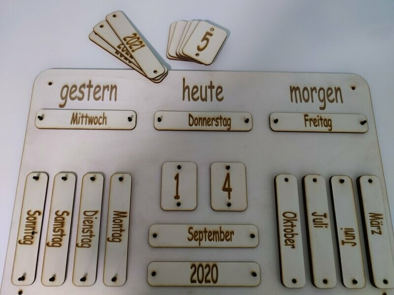 Jahreskalender bis 2023 mit austauschbaren Zahlen und Monaten, Perfekt für Schulklassen, Maße 600x400