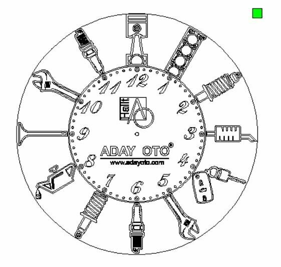 Autowerkstatt Uhr, absolut einzigartig! Durchmesser 430mm, ohne Uhrwerk!