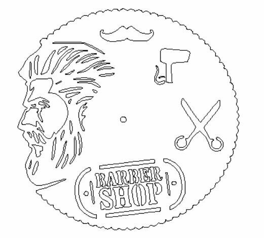 Barber Shop Uhr, absolut einzigartig! Durchmesser 430mm, ohne Uhrwerk!