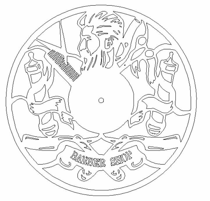 Barber Shop Uhr, absolut einzigartig! Durchmesser 430mm, ohne Uhrwerk!