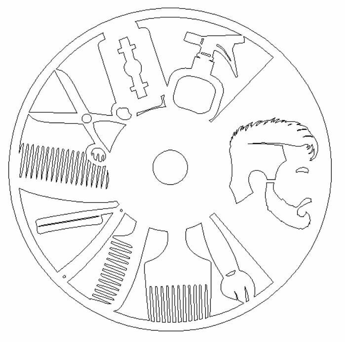 Friseur Uhr, absolut einzigartig! Durchmesser 430mm, ohne Uhrwerk!
