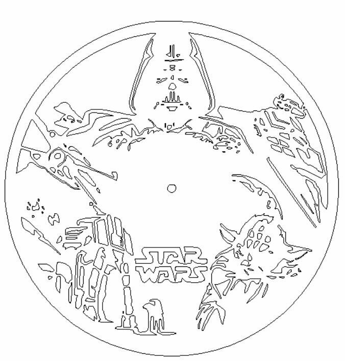 Star Wars Uhr, absolut einzigartig! Durchmesser 430mm, ohne Uhrwerk!
