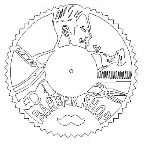 Barber Shop Uhr, absolut einzigartig! Durchmesser 430mm, ohne Uhrwerk!