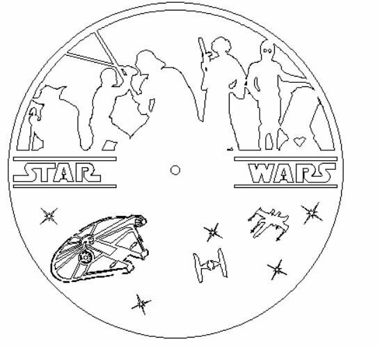 Star Wars Uhr, absolut einzigartig! Durchmesser 430mm, ohne Uhrwerk!