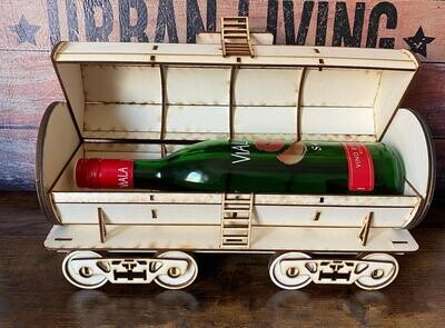 Wein- und Sektflaschen Wagon für Eisenbahnfreunde, Maße ca. 350x120x160 mm