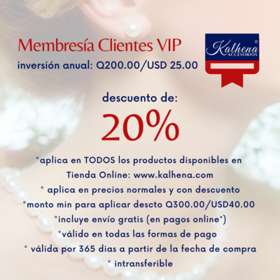 Membresía Clientes VIP Kalhena Accesorios