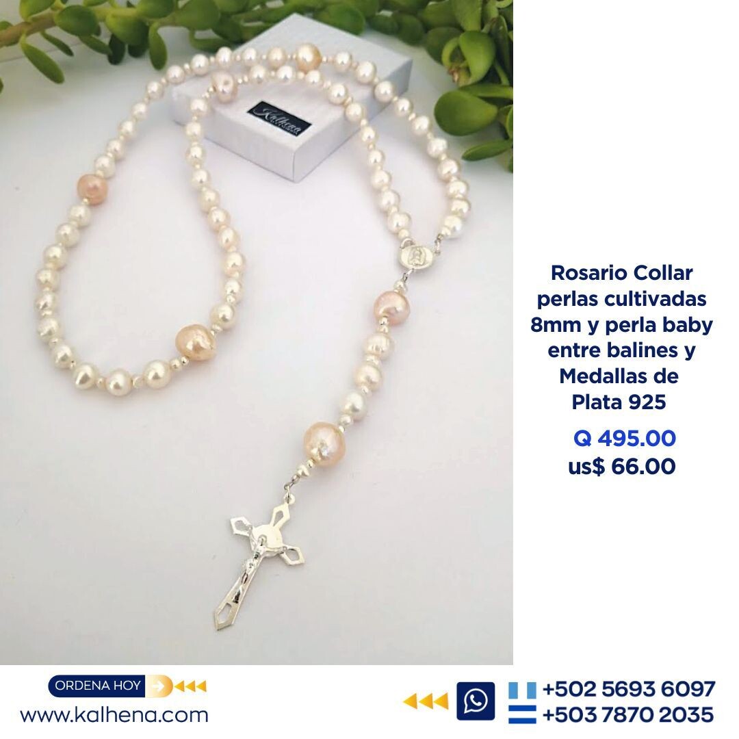 Rosario Collar perlas cultivadas en Plata 925