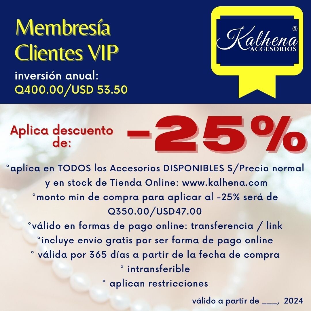 Membresía Clientes VIP Kalhena_ validez anual