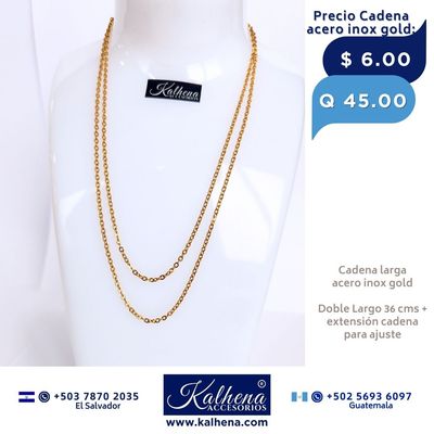 Cadena en acero inox gold (larga)