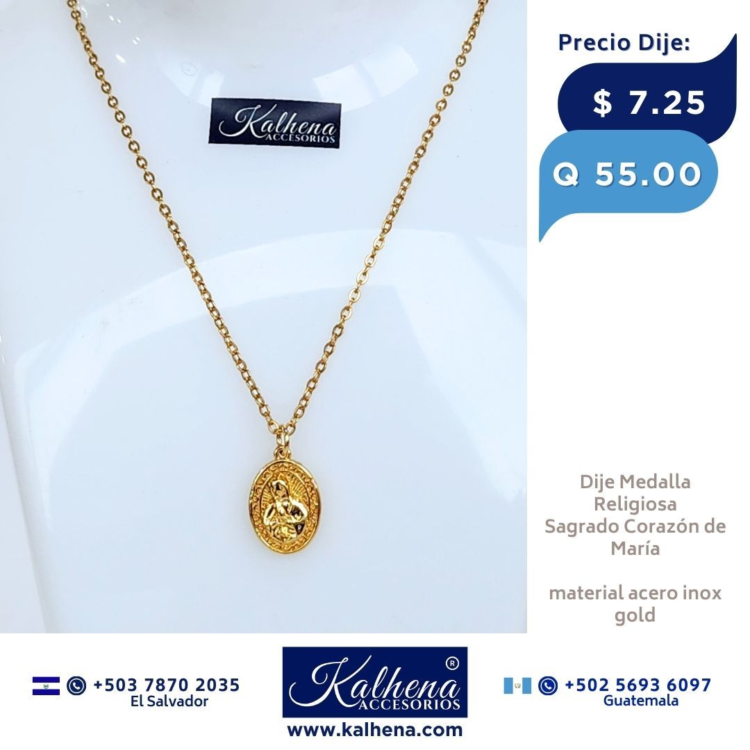Dije Medalla Religiosa Sagrado Corazón de María