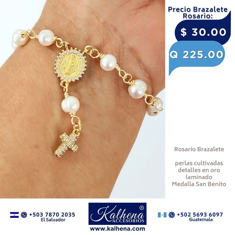 Brazalete Rosario perlas cultivadas/ San Benito