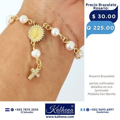 Brazalete Rosario perlas cultivadas/ San Benito