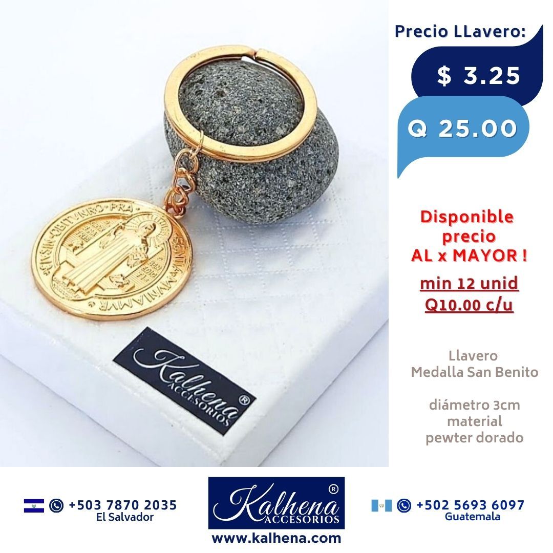 LLaveros Medalla San Benito dorada