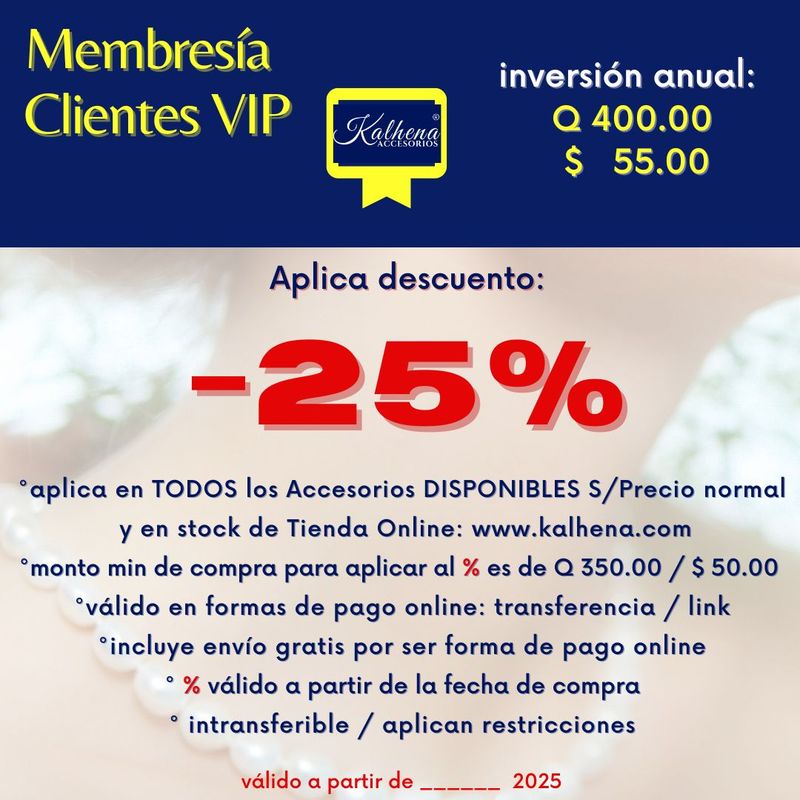 Membresía Clientes VIP Kalhena_ validez anual