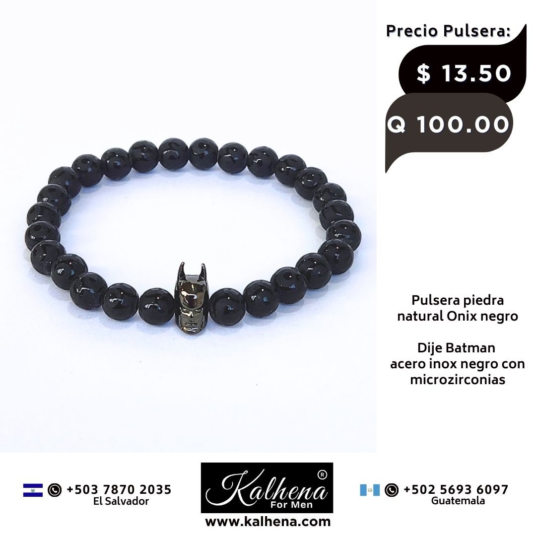 Pulsera piedra natural negro Onix (Batman)