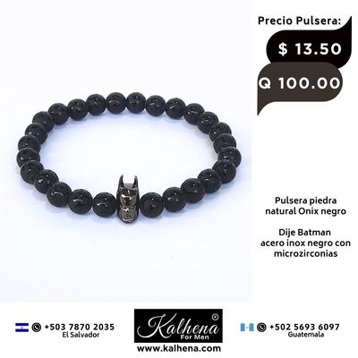 Pulsera piedra natural negro Onix (Batman)