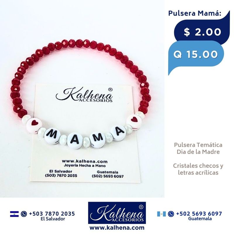 Pulseras cristal checo Dia de la Madre (MAMA)