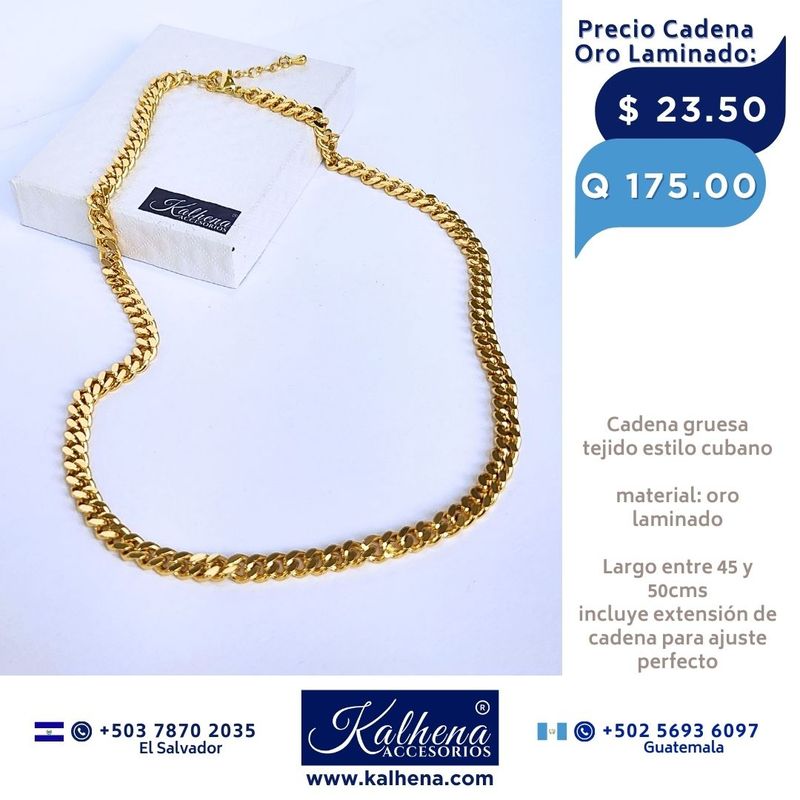 Cadena gruesa estilo cubano en oro laminado