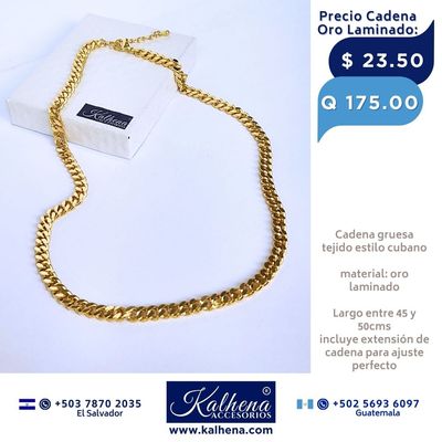 Cadena gruesa estilo cubano en oro laminado