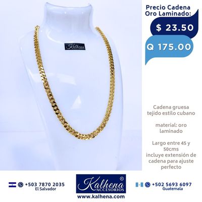 Cadena gruesa estilo cubano en oro laminado