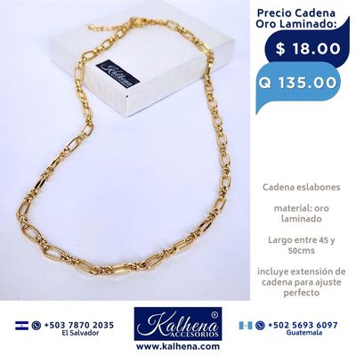 Cadena eslabones oro laminado