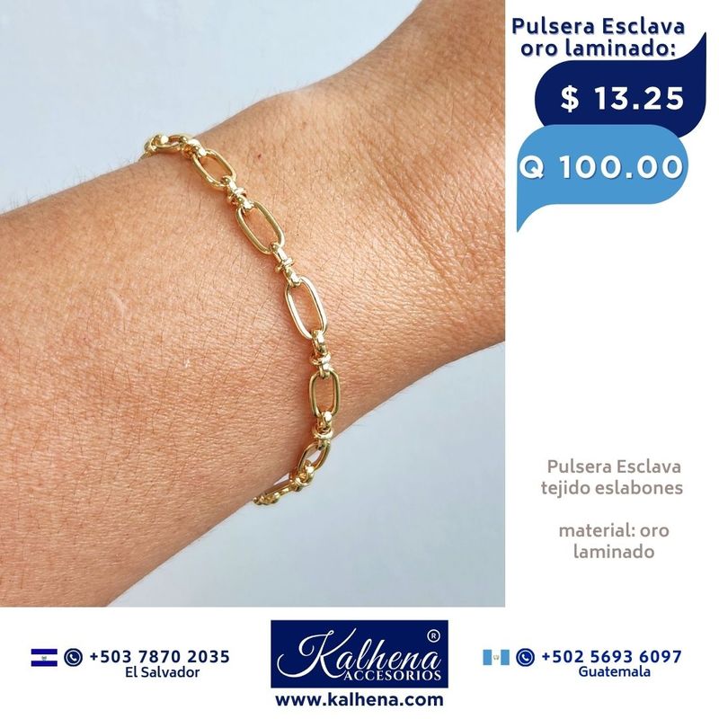 Pulsera esclava eslabones en oro laminado Pulsera esclava eslabones en oro laminado