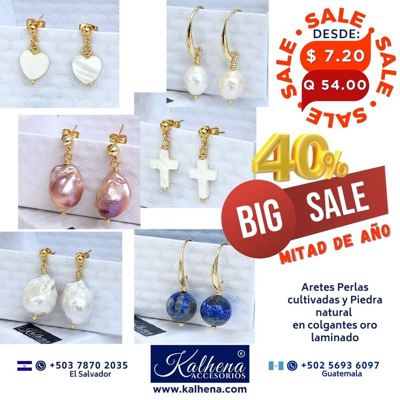 Ofertas 40% en Pulseras perlas y cristales